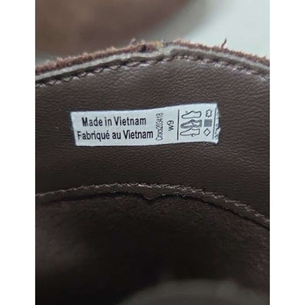 Crocs Leigh Synthetic Suede Wedge Booties Womens Size 9 Brown Ankle Boots 203418 - Picture 4 of 9